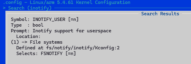 inotify内核层配置